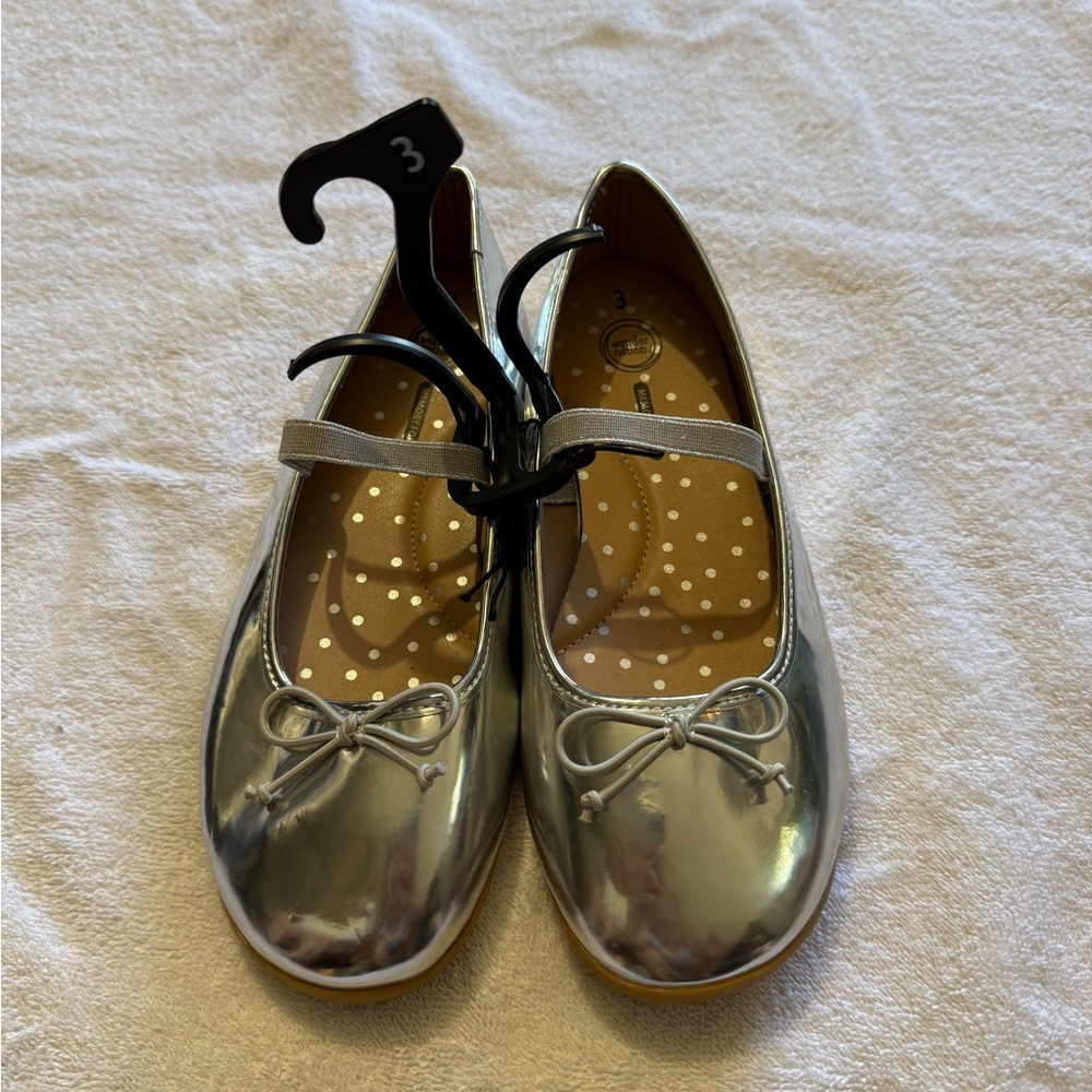 Silver Kids' Ballet Flats